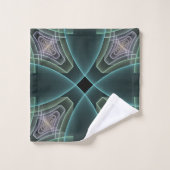 Graphique géométrique Turquoise moderne (Gant de toilette)