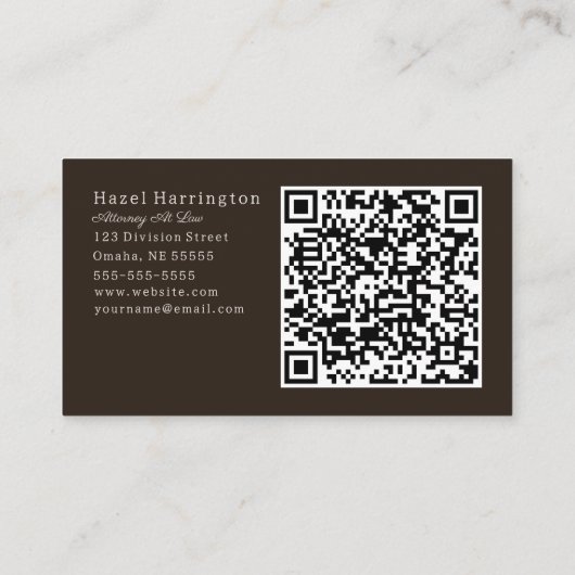 Graphique moderne QR Code Carte de visite noir gri (Dos)