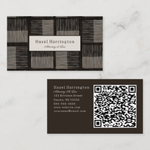 Graphique moderne QR Code Carte de visite noir gri