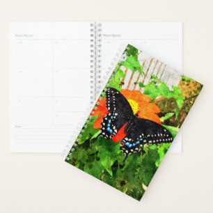 Graphique noir Swallowtail du planificateur Sm