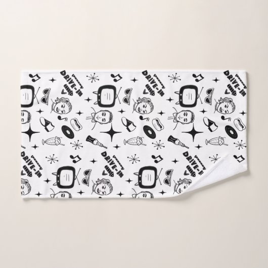 Graphique nostalgique style Pop 1950 (Serviette à main)