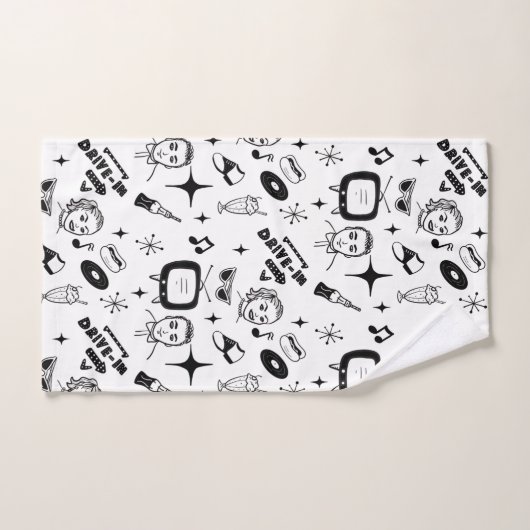 Graphique nostalgique style Pop 1950 (Serviette à main)