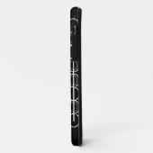 Graphique ovale lié coque iphone de nom noir et bl (Dos/Gauche)