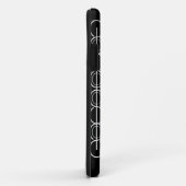 Graphique ovale lié coque iphone de nom noir et bl (Dos/Droite)