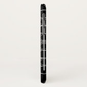 Graphique ovale lié coque iphone de nom noir et bl (Dos/Gauche)