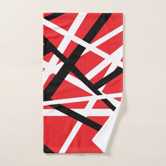 Graphique rouge, noir et blanc (Serviette à main)