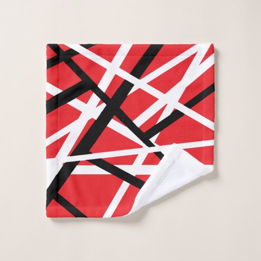 Graphique rouge, noir et blanc (Gant de toilette)