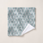 Graphique Turquoise Art Déco Argent (Gant de toilette)