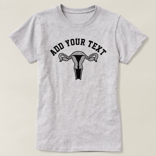 Graphique Uterus + T-shirt texte personnalisé (Design devant)