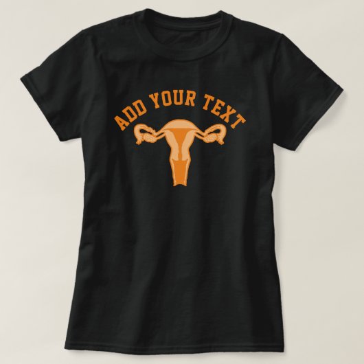 Graphique Uterus + T-shirt texte personnalisé (Design devant)