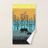 Graphiques frais d'ours de maman de paysage de (Serviette à main)