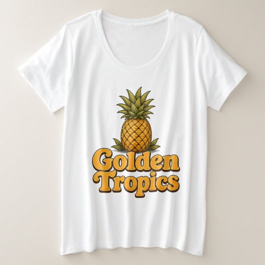 Graphiques Rétro Ananas Tropiques Dorés (Design devant)