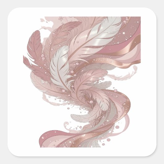 Graphisme autocollant FEATHERS IN THE WIND Argent (Devant)