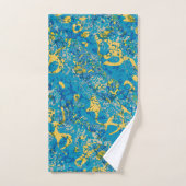 Graphisme bleu jaune noir pointé Abstraction (Serviette à main)