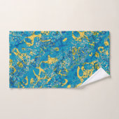 Graphisme bleu jaune noir pointé Abstraction (Serviette à main)