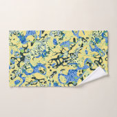 Graphisme bleu jaune noir pointé Abstraction (Serviette à main)