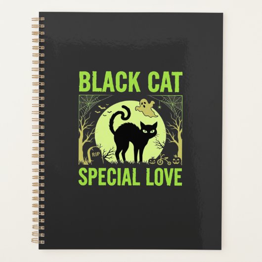 Graphisme d'amour spécial chat noir Halloween (Devant)