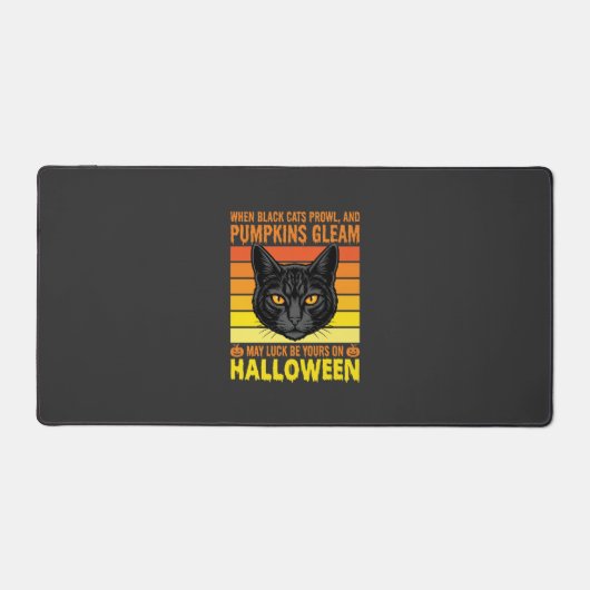 Graphisme de citrouille vintage Halloween chat noi (Recto)