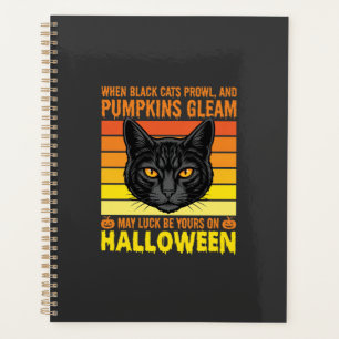 Graphisme de citrouille vintage Halloween chat noi
