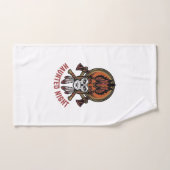 Graphisme de gravure de guerrier Halloween vintage (Serviette à main)