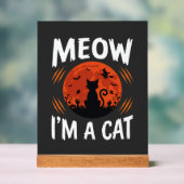 Graphisme de silhouette de chat de lune drôle d'Ha (Neutre)