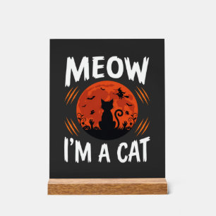 Graphisme de silhouette de chat de lune drôle d'Ha