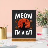 Graphisme de silhouette de chat de lune drôle d'Ha (Mariage)