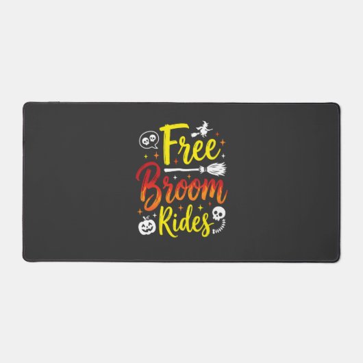 Graphisme de sorcière de Halloween à balai gratuit (Recto)