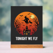 Graphisme de sorcière d'Halloween volant la nuit_1 (Neutre)