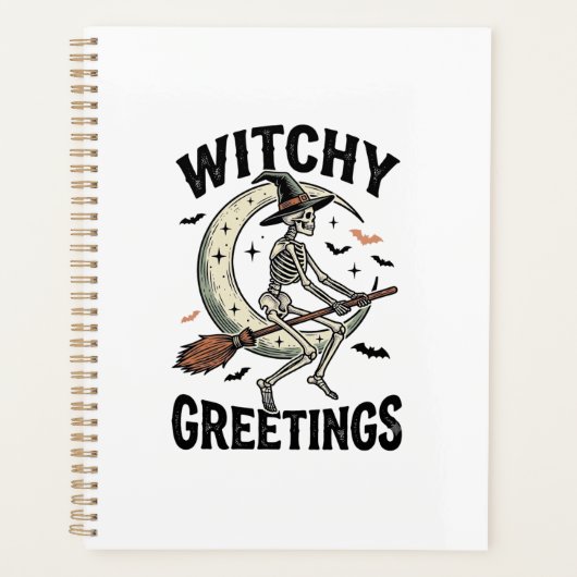 Graphisme de squelette de sorcière salutations de (Devant)