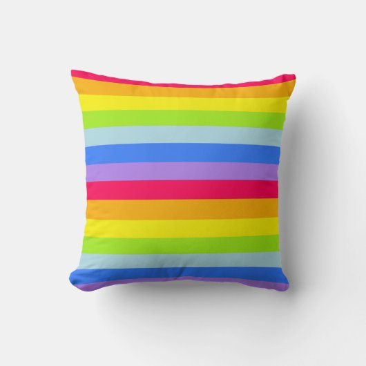 Graphisme enfants rainbow stripes coloré coussin (Recto)
