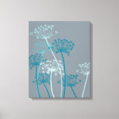 Graphisme moderne fleur bleu gris toile imprimé (Recto)