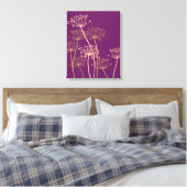 Graphisme moderne fleurs chervil violet toile impr (Insitu(Chambre))