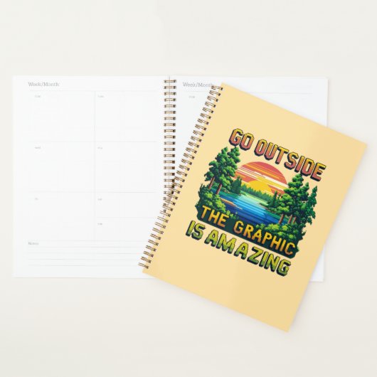 Graphisme pixel art de scène de nature en plein ai (Devant avec enveloppe)