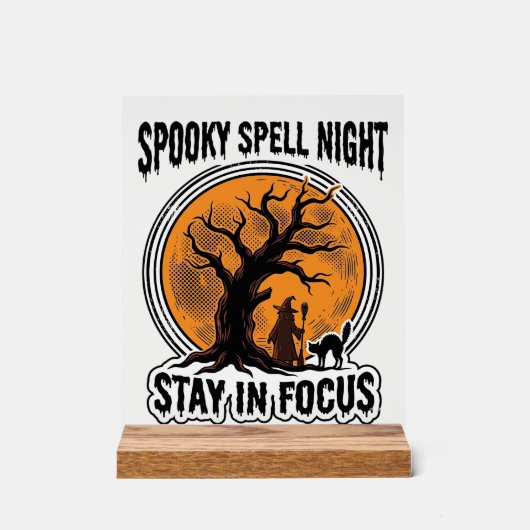 Graphisme sorcière d'Halloween vintage et chat noi (Recto)