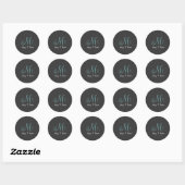 Graphite simple + autocollants Monogramme turquois (Feuille)