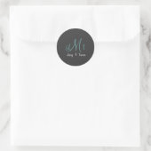 Graphite simple + autocollants Monogramme turquois (Sac)