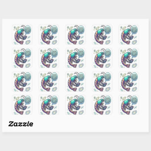 Grapige garnaal citaat vierkante sticker