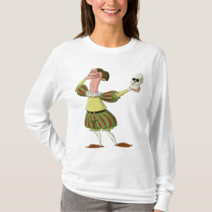 Grapige Hamlet Shakespeare-acteur met schedel T-shirt