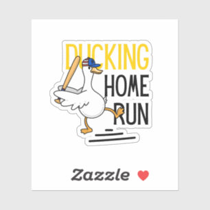 Grapige Honkbal Eend Sticker