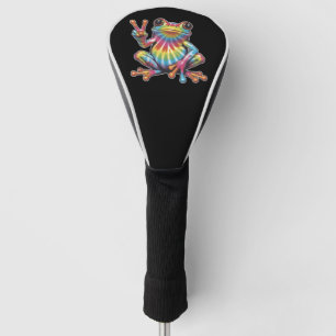 Grapige Kikkerliefhebber Tie-Dye Kikker Vredesteke Golfheadcover