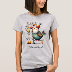 Grapige Patrijs in een Perenboom Whimsical T-shirt