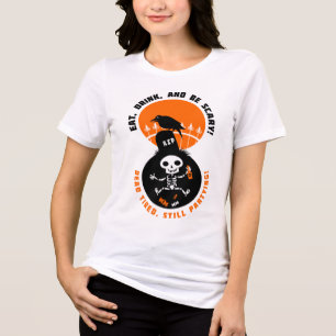 Grapige Skelet Viert Halloween Tri-Blend Shirt