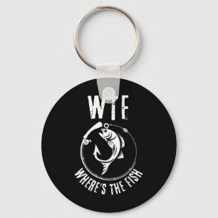 Grapige wtf Waar is de vis' Voor visenthousi Sleutelhanger