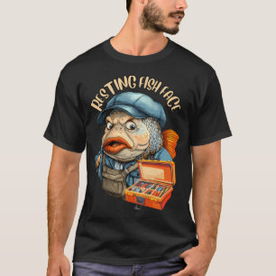Grapische grappige rustende vis gezicht Fun T-shirt
