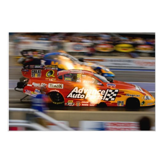 Grapje Auto's Drag Racing Foto Afdruk (Voorkant)