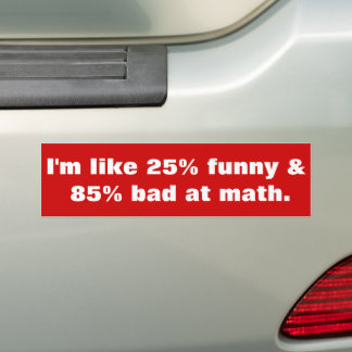 Grapje wiskunde bumpersticker
