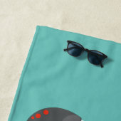 Grapjige piranha cartoon illustratie strandlaken (In situ)