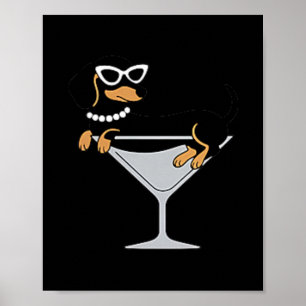 Grapjurken En Martinis Grappige Dachshond Weenie T Poster