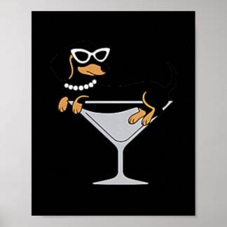 Grapjurken En Martinis Grappige Dachshond Weenie T Poster